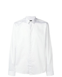 Camicia a maniche lunghe a righe verticali bianca di Les Hommes