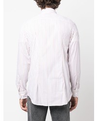 Camicia a maniche lunghe a righe verticali bianca di Etro