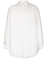 Camicia a maniche lunghe a righe verticali bianca di Maison Margiela