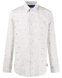 Camicia a maniche lunghe a righe verticali bianca di Manuel Ritz