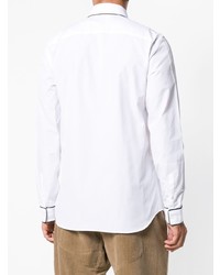 Camicia a maniche lunghe a righe verticali bianca di N°21