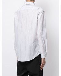 Camicia a maniche lunghe a righe verticali bianca di N°21