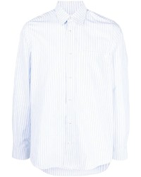 Camicia a maniche lunghe a righe verticali bianca di Nanushka