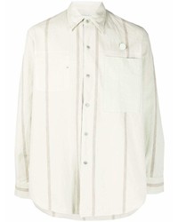 Camicia a maniche lunghe a righe verticali bianca di Oamc