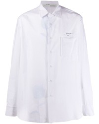 Camicia a maniche lunghe a righe verticali bianca di Off-White