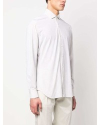 Camicia a maniche lunghe a righe verticali bianca di Xacus
