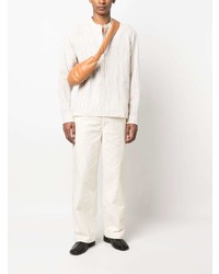 Camicia a maniche lunghe a righe verticali bianca di COMMAS