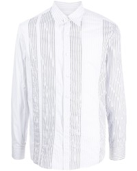 Camicia a maniche lunghe a righe verticali bianca di Salvatore Ferragamo