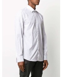 Camicia a maniche lunghe a righe verticali bianca di Karl Lagerfeld