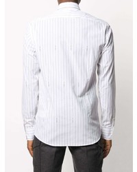 Camicia a maniche lunghe a righe verticali bianca di Karl Lagerfeld