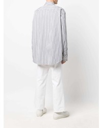Camicia a maniche lunghe a righe verticali bianca di Jil Sander