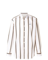 Camicia a maniche lunghe a righe verticali bianca di Vivienne Westwood Anglomania