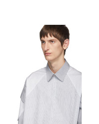 Camicia a maniche lunghe a righe verticali bianca di Random Identities