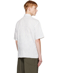 Camicia a maniche lunghe a righe verticali bianca di John Elliott