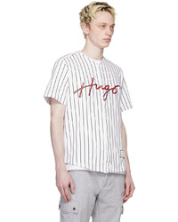Camicia a maniche lunghe a righe verticali bianca di Hugo