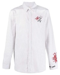 Camicia a maniche lunghe a righe verticali bianca di Zadig & Voltaire