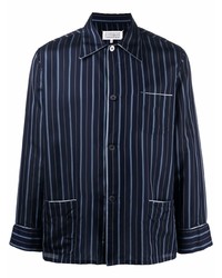 Camicia a maniche lunghe a righe verticali blu scuro di Maison Margiela