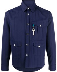 Camicia a maniche lunghe a righe verticali blu scuro di Viktor & Rolf