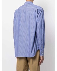Camicia a maniche lunghe a righe verticali blu di Comme des Garcons Homme