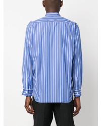 Camicia a maniche lunghe a righe verticali blu di Comme Des Garcons SHIRT