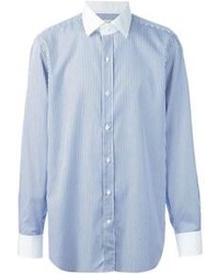 Camicia a maniche lunghe a righe verticali blu di Etro
