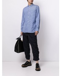 Camicia a maniche lunghe a righe verticali blu di Junya Watanabe MAN