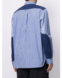 Camicia a maniche lunghe a righe verticali blu di Junya Watanabe MAN