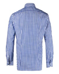 Camicia a maniche lunghe a righe verticali blu di Xacus