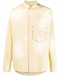 Camicia a maniche lunghe a righe verticali gialla di Corelate