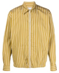 Camicia a maniche lunghe a righe verticali gialla di PT TORINO