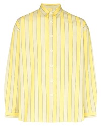 Camicia a maniche lunghe a righe verticali gialla di Sunnei