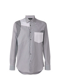 Camicia a maniche lunghe a righe verticali grigia di Alexander McQueen