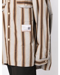 Camicia a maniche lunghe a righe verticali grigia di Maison Mihara Yasuhiro