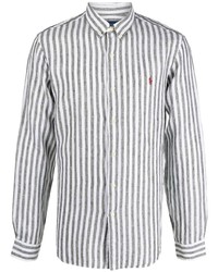 Camicia a maniche lunghe a righe verticali grigia di Polo Ralph Lauren