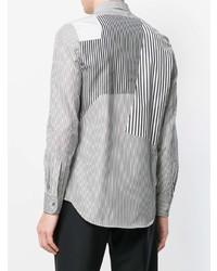 Camicia a maniche lunghe a righe verticali grigia di Alexander McQueen
