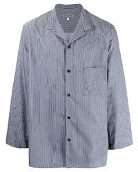 Camicia a maniche lunghe a righe verticali grigia di Yohji Yamamoto