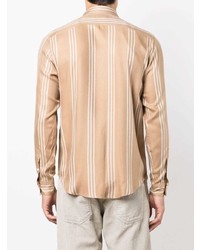 Camicia a maniche lunghe a righe verticali marrone chiaro di Sandro Paris