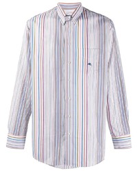 Camicia a maniche lunghe a righe verticali multicolore di Etro