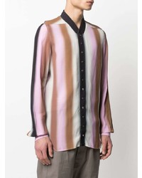 Camicia a maniche lunghe a righe verticali multicolore di Rick Owens