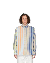 Camicia a maniche lunghe a righe verticali multicolore di JW Anderson