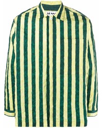 Camicia a maniche lunghe a righe verticali multicolore di Sunnei