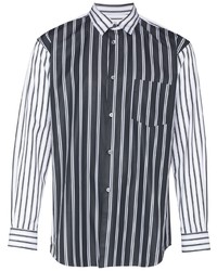 Camicia a maniche lunghe a righe verticali nera e bianca di Comme Des Garcons SHIRT