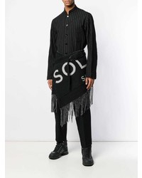 Camicia a maniche lunghe a righe verticali nera e bianca di Takahiromiyashita The Soloist