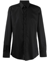 Camicia a maniche lunghe a righe verticali nera di Dolce & Gabbana
