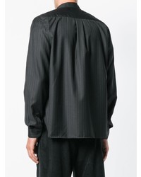 Camicia a maniche lunghe a righe verticali nera di Costumein