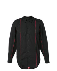 Camicia a maniche lunghe a righe verticali nera di Yang Li