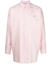 Camicia a maniche lunghe a righe verticali rosa di Acne Studios