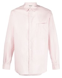 Camicia a maniche lunghe a righe verticali rosa di Auralee