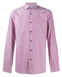 Camicia a maniche lunghe a righe verticali rosa di BOSS