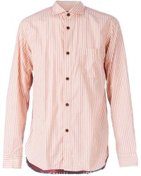 Camicia a maniche lunghe a righe verticali rosa di Comme des Garcons